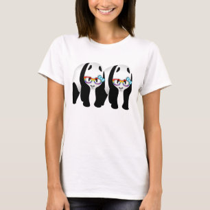 Funny Gay pride Hipster Pandas Tee
