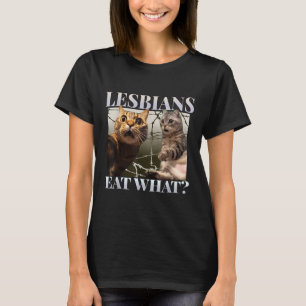 Funny Gay pride Lesbisk Eat What Queer Lgbtq Blac T Shirt