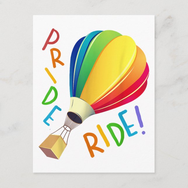Funny Gay pride Luftballong Rainbow Ride Gays Tilläggskort (Framsida)