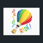 Funny Gay pride Luftballong Rainbow Ride Gays Vykort<br><div class="desc">Lesbiskar för Gay pride Luftballong Rainbow Ride Gays</div>