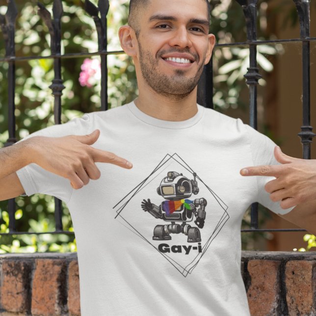 Funny Gay pride Rainbow AI Robot T Shirt (Skapare uppladdad)
