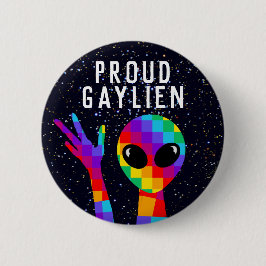 Funny GAYLIEN LGBT Gay pride Knapp
