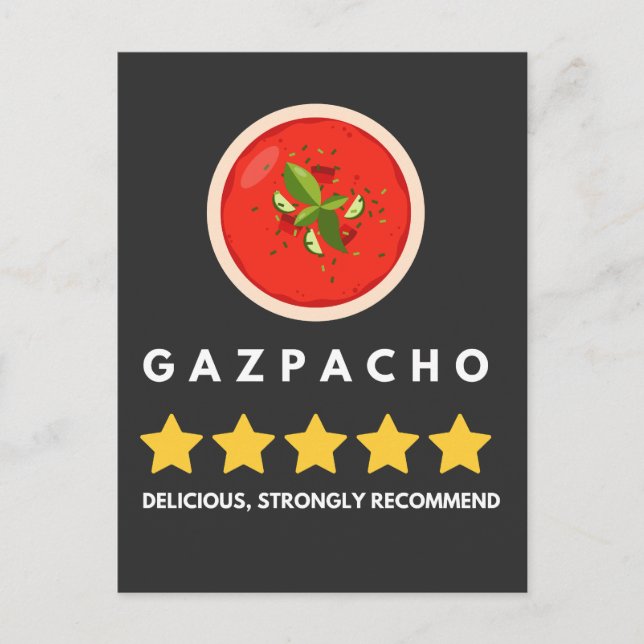 Funny Gazpacho Tomato Sou Vykort (Framsida)