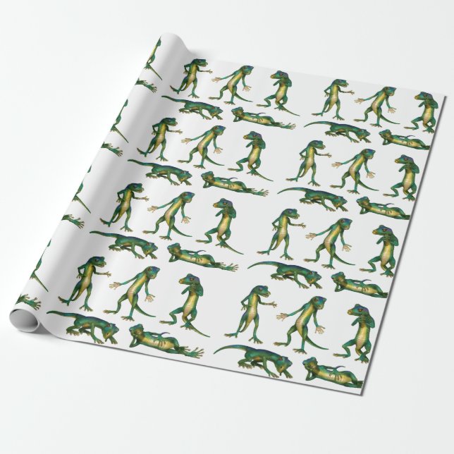 Funny Gecko Gift Wrap any Tillfälle Presentpapper (Utrullad)