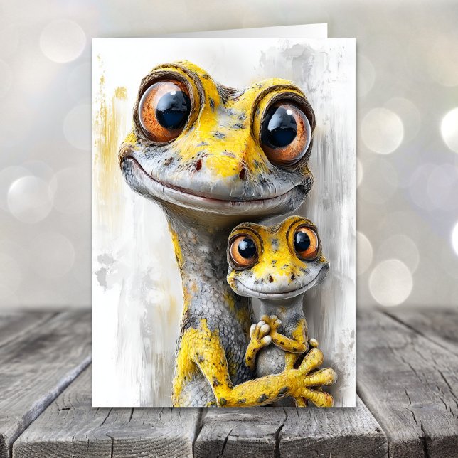 Funny Geckos Father's Day Helgkort (Skapare uppladdad)