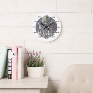 Funny Geek Binary Clock med kretskort, effekt Stor Klocka