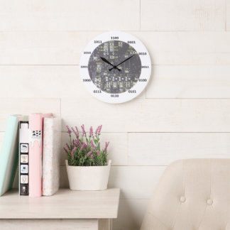 Funny Geek Binary Clock med kretskort, effekt Stor Klocka