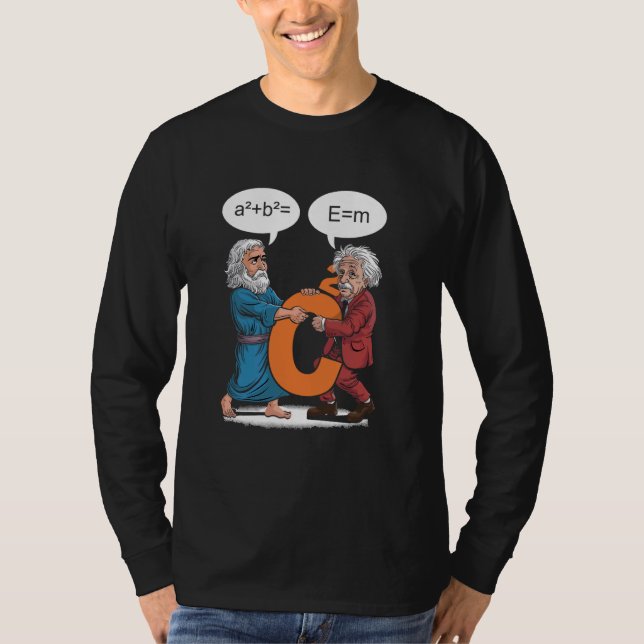 Funny Geek Outfit Nerd Costume Pythagoras vs Einst T Shirt (Framsida)
