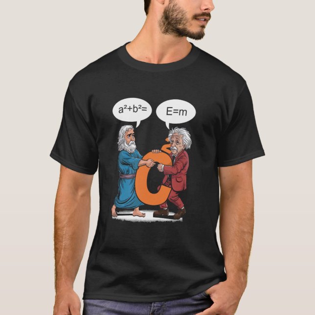 Funny Geek Outfit Nerd Costume Pythagoras vs Einst T Shirt (Framsida)