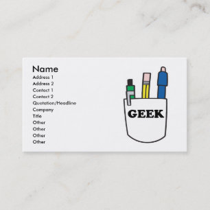 Funny GEEK Pocket Protector Affärskorts Visitkort