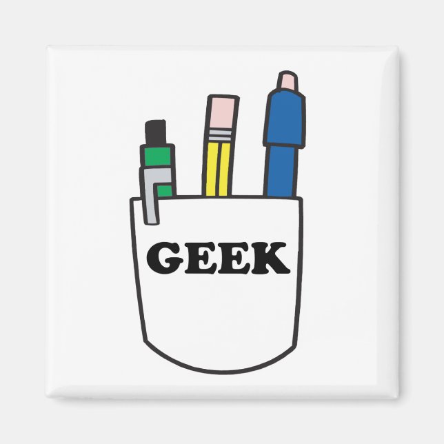 Funny GEEK Pocket Protector Magnet (Framsidan)