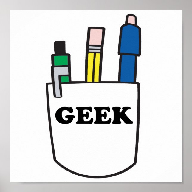 Funny GEEK Pocket Protector Poster (Framsidan)