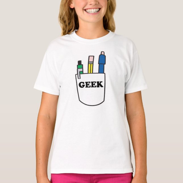 Funny GEEK Pocket Protector T-shirt (Framsida)