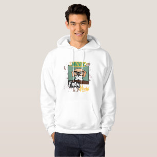 Funny Geeky Hund Work från Home Hoodie