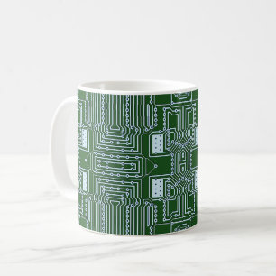 Funny Geeky Nerd Computer Circuit Board Mönster Kaffemugg
