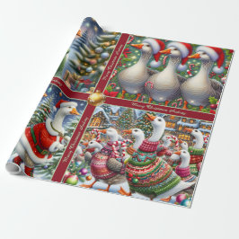 Funny Geese Christmas Wrapping Paper Presentpapper