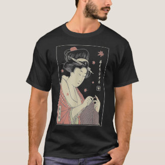 Funny GEISHA KNITTING Samurai Japanska älskare Cla T Shirt