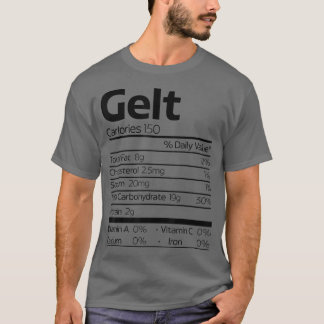 Funny Gelt Nutrition Fact jul Hanukkah Food T Shirt