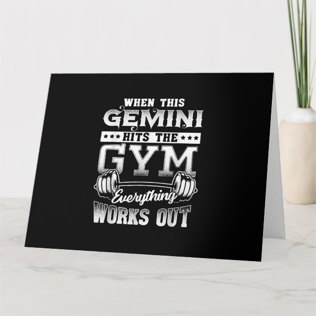 Funny Gemini Gym Workout Design Kort (Framsida)
