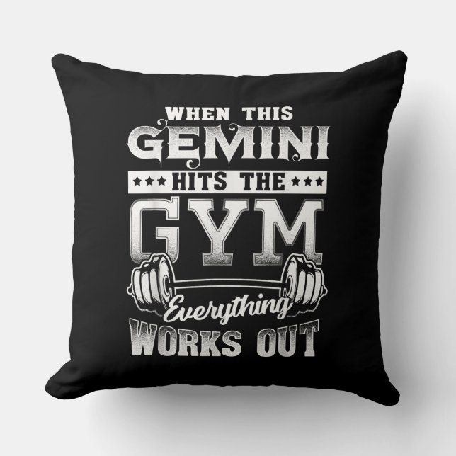 Funny Gemini Gym Workout Design Kudde (Framsida)