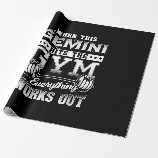 Funny Gemini Gym Workout Design Presentpapper (Utrullad)