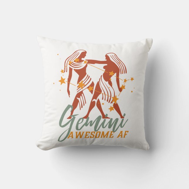 Funny Gemini Zodiac Star Astrology Fantastisk AF Kudde (Framsida)