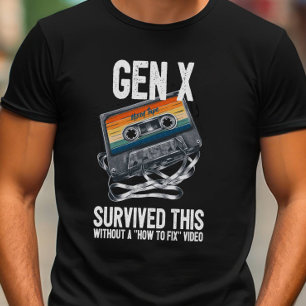Funny Gen X Överlevt Tangled Cassette T Shirt