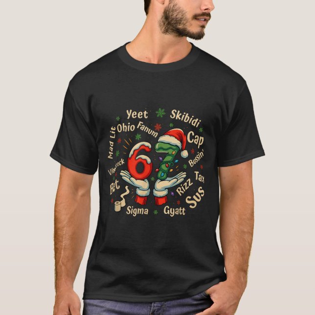 Funny Gen Z Christmas 67 Meme Holiday Trendy  T Shirt (Framsida)