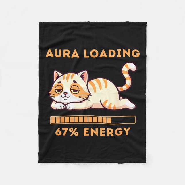 Funny Gen Z Meme 67 Cat Aura Cat Loading 67 Percen Fleecefilt (Framsidan)