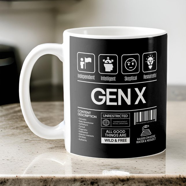 Funny Generation X Beskrivande tåg Kaffemugg (Skapare uppladdad)