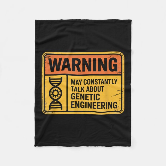 Funny Genetic Engineering Warning Sign Bioengineer Fleecefilt (Framsidan)