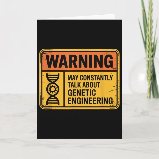 Funny Genetic Engineering Warning Sign Bioengineer Kort (Framsida)