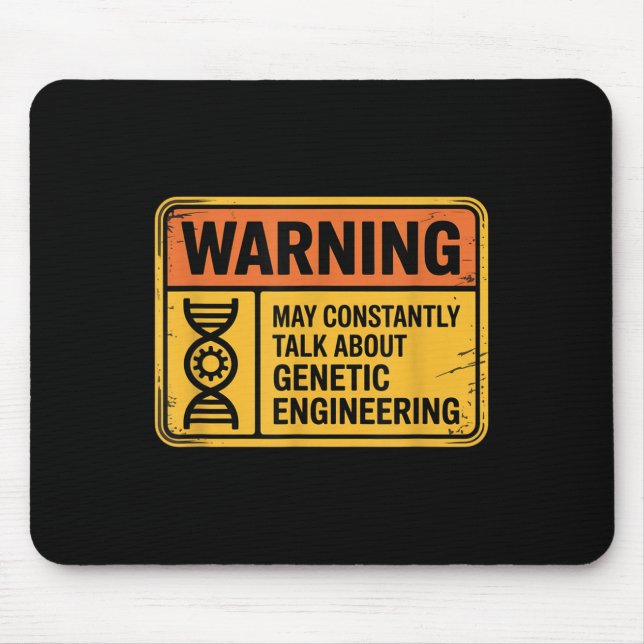 Funny Genetic Engineering Warning Sign Bioengineer Musmatta (Framsidan)