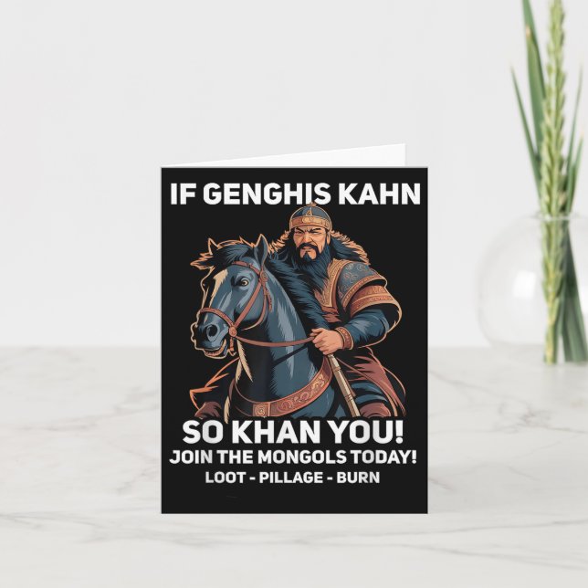 Funny Genghis Khan Quote Funny Mongoliets historia Kort (Framsida)