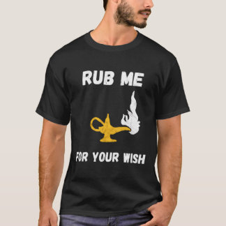 Funny Genie Lamp Rub Me Önskemål Aladin Costume T Shirt