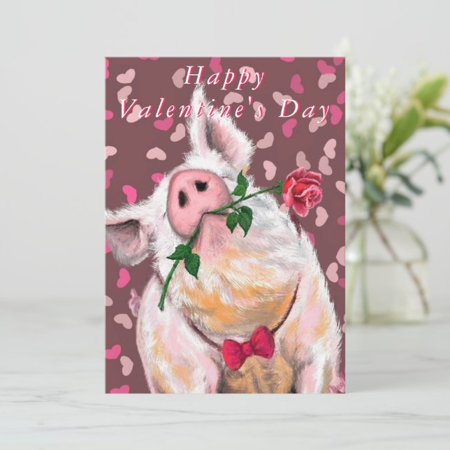 Funny, gentleman Gris Valentine Day Card (Stående Fram)