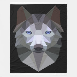 Funny Geometry Husky Ansikte Gifts Älskare Fleecefilt