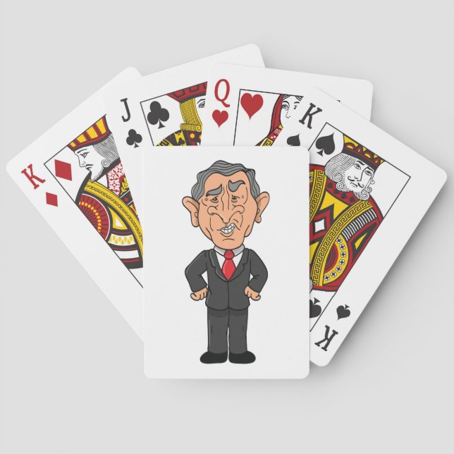 Funny George W Bush Political Caricature Casinokort (Baksidan)