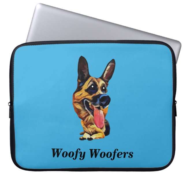 Funny German Shepherd 15’ Neoprene Laptop sleeve (Framsidan)
