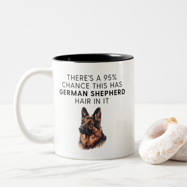 Funny German Shepherd Dog Hair Två-Tonad Mugg (Med munk)
