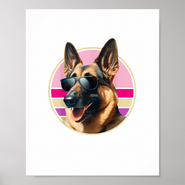 Funny German Shepherd Hund design Art Costume Outf Poster (Framsidan)