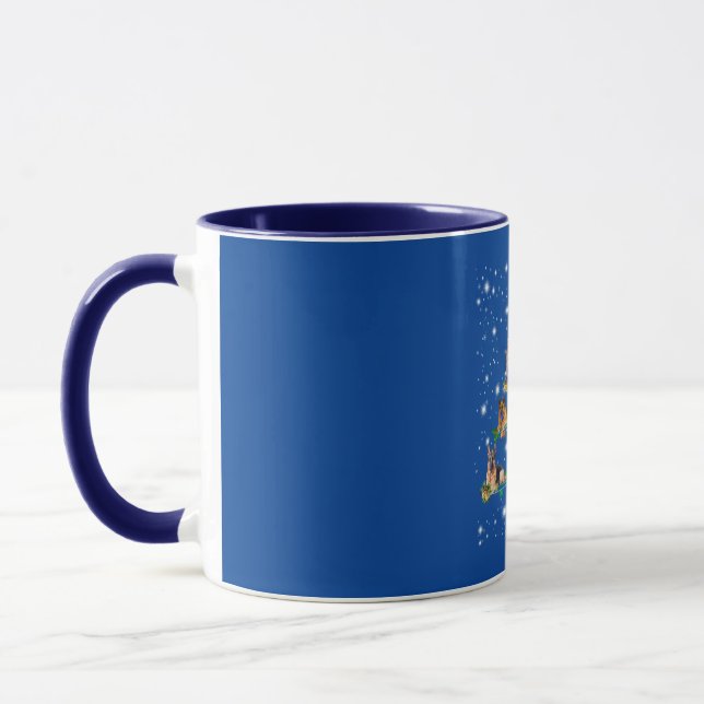 Funny German Shepherd Julgran Decor Ornamen Mugg (Vänster)