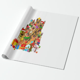 Funny German Shepherd Julgran Ljus Gift Presentpapper
