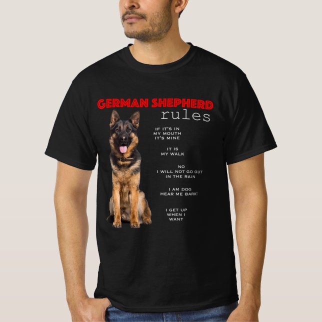 Funny German Shepherd T Shirt (Framsida)