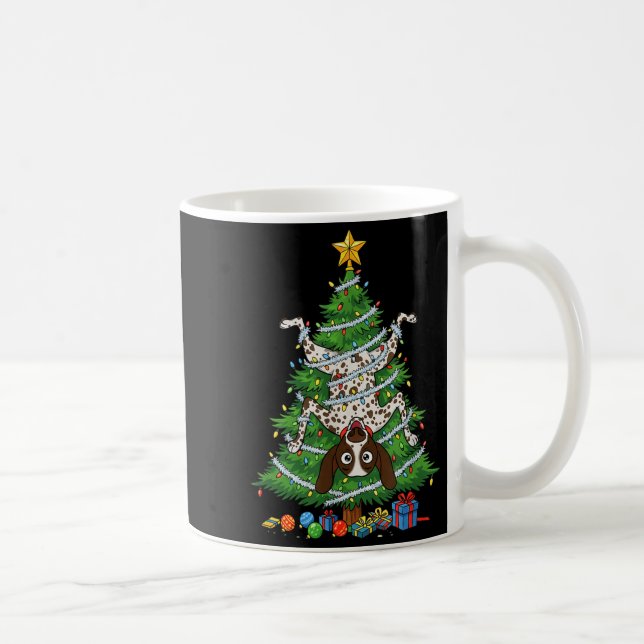 Funny German Shorthaired Inter Dog Christmas Tree  Kaffemugg (Höger)