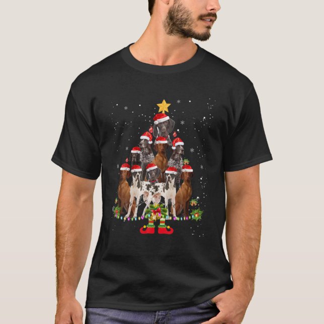 Funny German Shorthaired Pointer Christmas Tree Do T Shirt (Framsida)