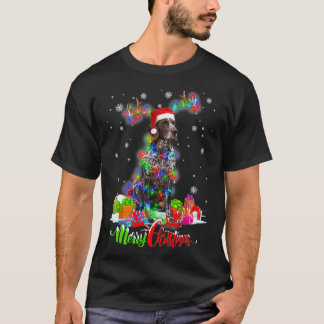 Funny German Shorthaired Pointer Dog Merry Christm T Shirt