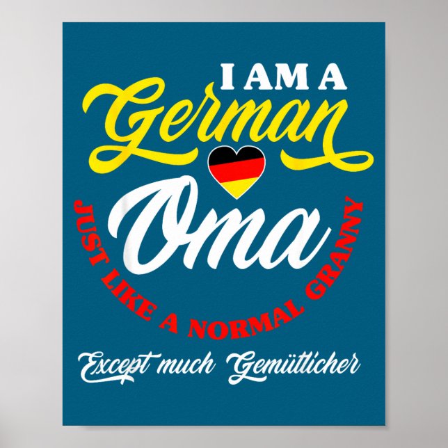 Funny Germany German Oma German Granny Deutsche Om Poster (Framsidan)