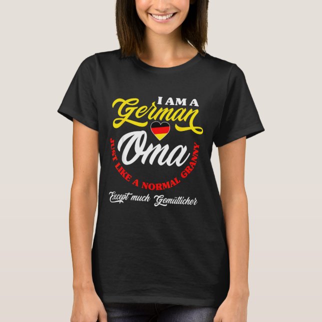 Funny Germany German Oma German Granny Deutsche Om T Shirt (Framsida)