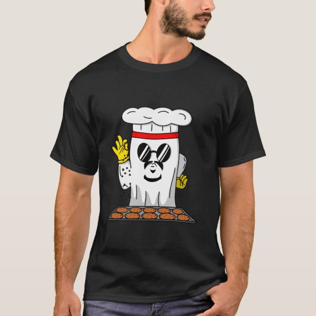 Funny Ghost Baking Chocolate Cookies Baker Cake Co T Shirt (Framsida)